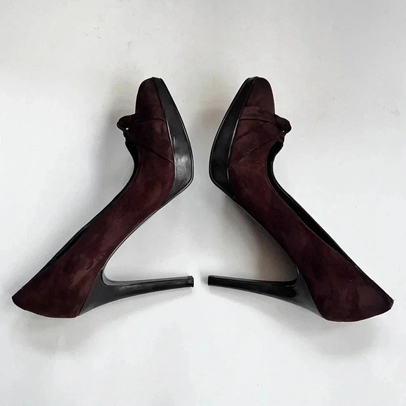 Lauren Ralph Lauren Chocolate Brown Suede Platform Pumps High Heels Size 7.5 - Picture 7 of 15